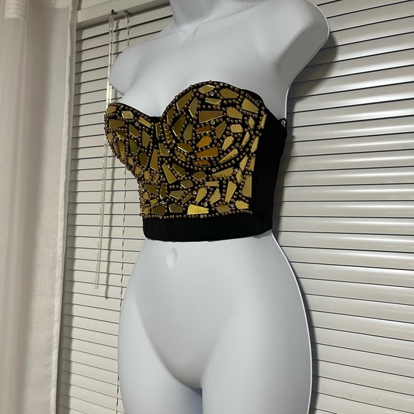 Gold Rhinestone Bustier - Picture 3 of 5